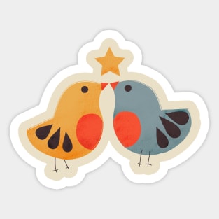 Festive cute birds Sticker